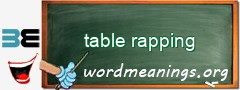 WordMeaning blackboard for table rapping